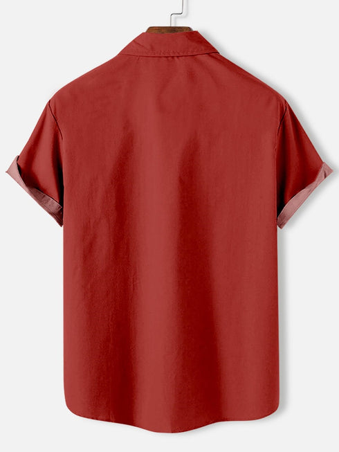 Men's Christmas Cartoon Funny Graphic Short Sleeve Hawaiian Shirt